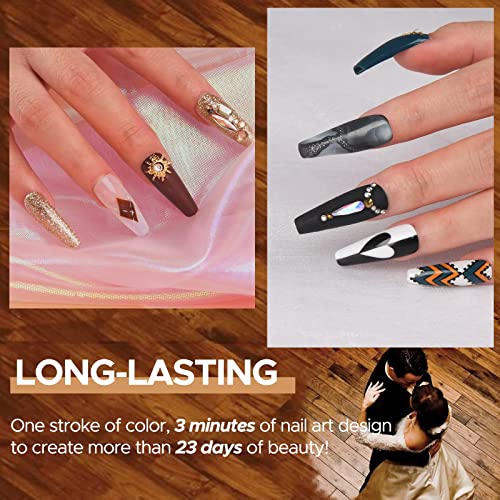 Gel Nail Polish Set with Top/Base Coat, 12+2 Pcs Black White Grey Gold Brown Blue Silver Glitter Classic Colors Soak Off Starter Kit Nail Art DIY Salon Manicure Holiday arty Gift for Girls Women by MEFA