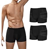 Varsbaby Men's 2-Pack Pouch Boxer Briefs - Moisture Wicking & Breathable Mesh for Workout, Athletic, Everyday Wear