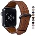 PEAK ZHANG Compatible with Apple Watch Band, 42mm 44mm M/L Men Women Top Grain Leather Strap for iWatch Series 5,4,3,2,1 (Caramel+Space Grey Clasp,42mm 44mm M/L)