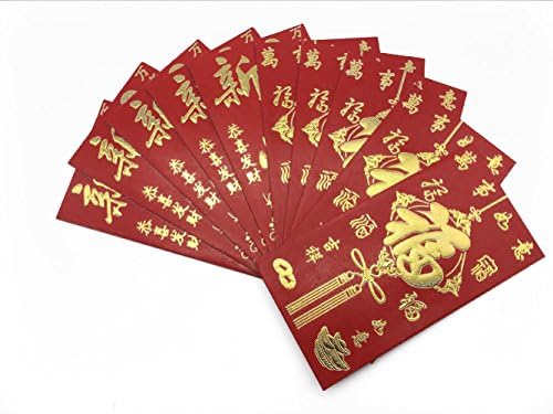 Red Envelopes, Louzedaya Traditional Red Envelopes for Christmas Chinese New Year Chinese Wedding Graduation Birthday Baby Gift Pocket Money Lucky Hong Bao Red Packet Lai See 6.3'' x 3.3'' Pack of 10