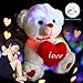 BSTAOFY 10.5'' LED Teddy Bear Light up Stuffed Animal Glow Soft Plush Toy with Colorful Nightlights Ideal Gifts for Toddler Kids Valentines Mother's Day Christmas