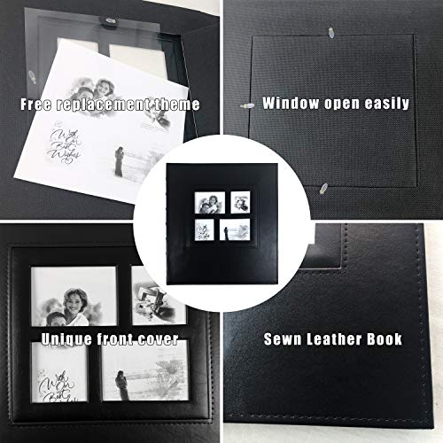 RECUTMS Photo Album 4x6 600 Photos Black Pages Large Capacity Leather