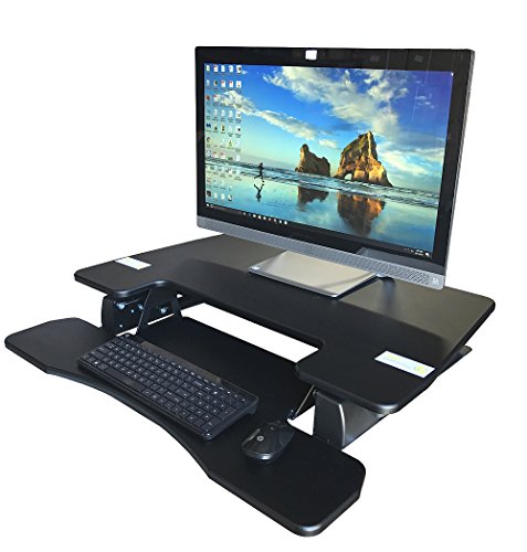 Fancierstudio Standing Desk Riser Desk 33" Great For Office Working
Area Max Height 17.7" Work Stand Desk Computer Desk RD01-33 BLK