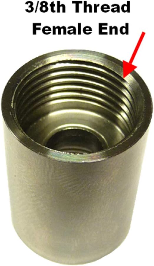 Byretech 15mm to 3/8th Female to Female Stainless Steel Shower Hose Converter BYSHC02, Silver, 19mm x 24mm - Image 4