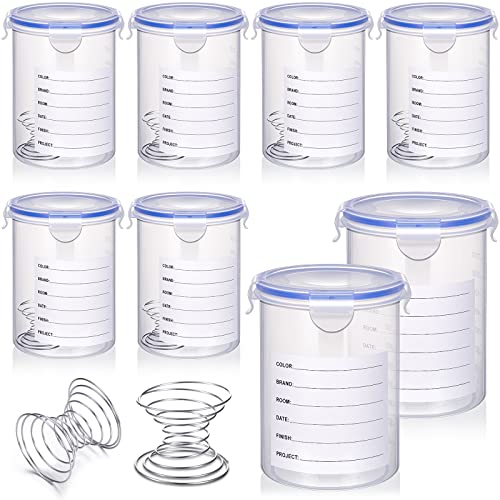 Photo 1 of Remerry 8 Sets Paint Container with Stainless Steel Mixing Ball Touch up Paint Cups Storage Cups with Lids Paint Storage Containers Airtight Paint Container for Repainting Leftover Paint (1000 ML)