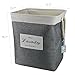iwill CREATE PRO Folding Laundry Hamper,100% Natural Linen,Cotton Lining Dirty Clothes Sorter,Collapsible Laundry Container,Grey