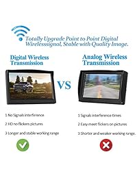 Sistema de cámara de respaldo inalámbrico digital LeeKooLuu para automóvil   RV   camión   furgoneta   remolque   camioneta con monitor de 5 '' Vista posterior   lateral   frontal Cámara continua   reversa Visión nocturna IP69 Líneas de guía a prueba de a