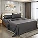 FAIRYLAND Bed Sheet Set 4-Piece with 14-Inch Deep Pocket Fitted Sheet Hypoallergenic 1800 Series Microfiber Bed Sheets Wrinkle, Shrink, Fade, Stain Resistant(Queen,Dark Grey)