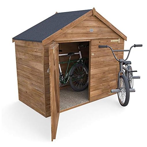 Dunster House 6.7x3.4FT Outdoor Bike Shed Fully Pressure Treated Garden