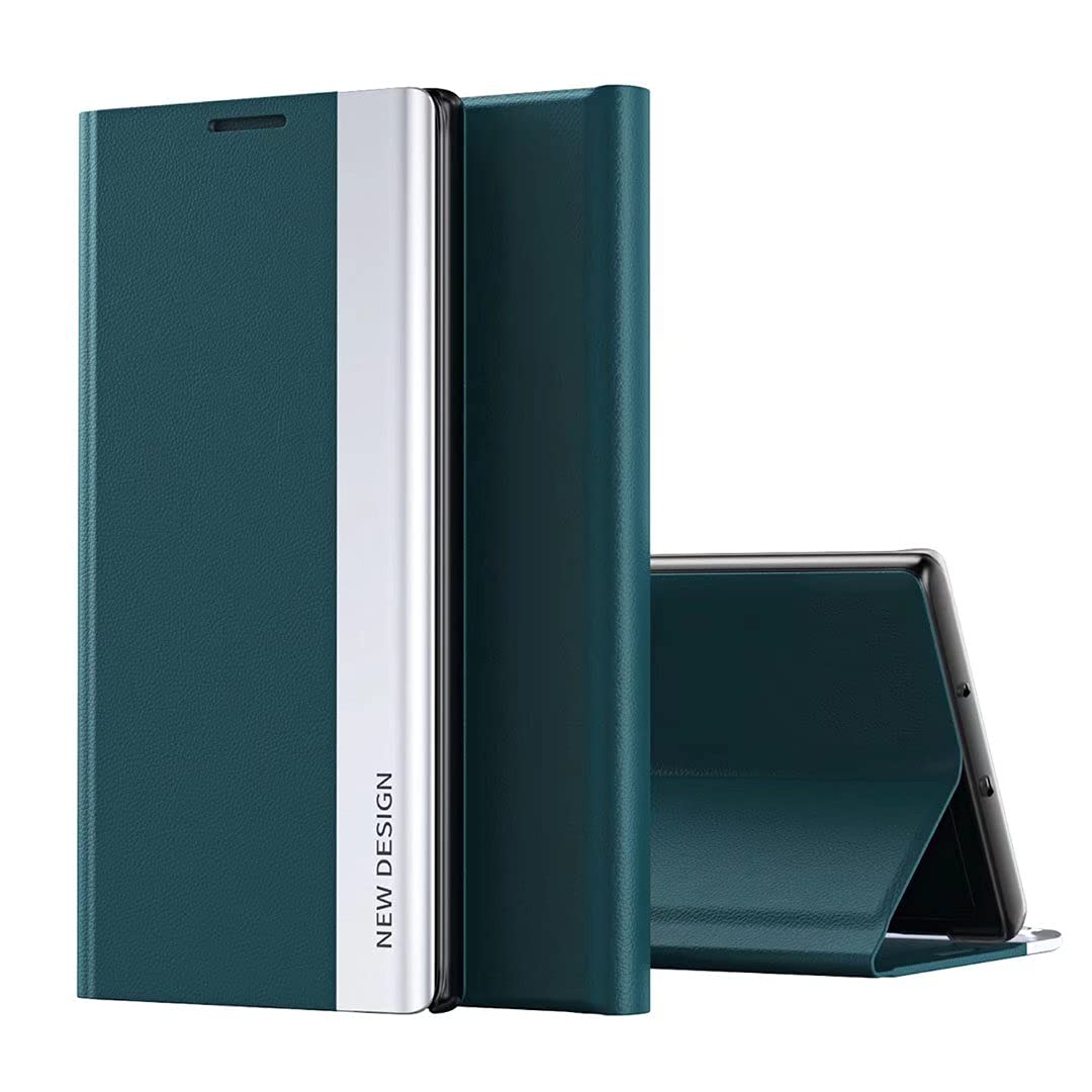 COQUE Case for Xiaomi 11T Pro Cover,Ultra Slim Flip Right Side Magnetic Leather Shell,Shockproof TPU Phone cover for Xiaomi 11T Pro/Xiaomi 11T-Greene