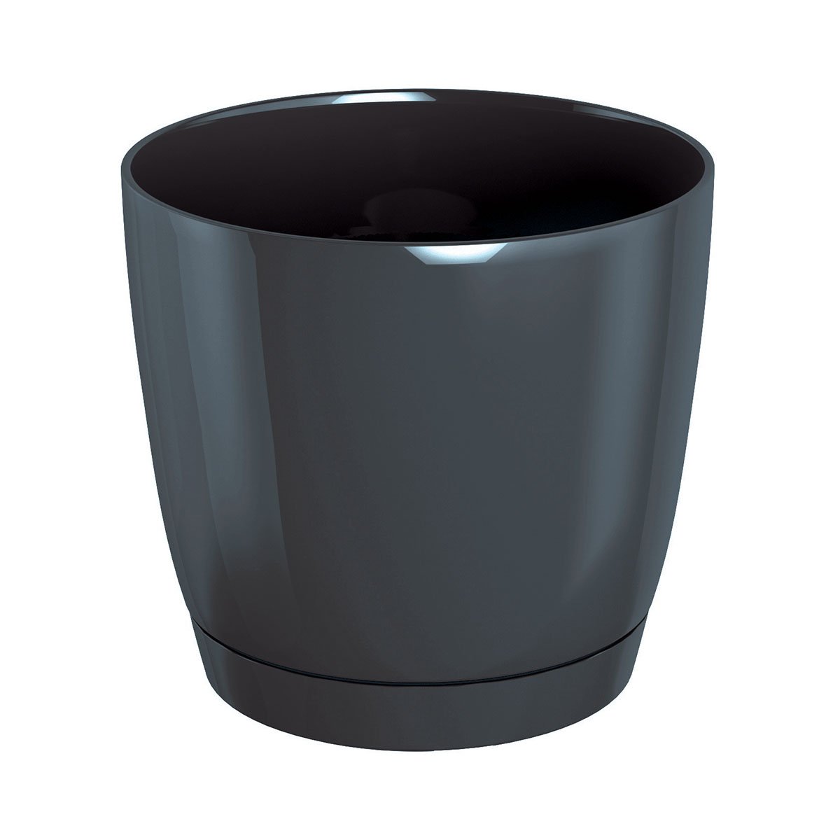 Prosper Plast DUOP240-426U 24 x 22 cm "Coubi" Flowerpot - Dark Grey