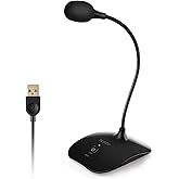 TKGOU USB Microphone, 360 Degree Adjustable Gooseneck Design, Mute Button & LED Indicator, Noise-Canceling Technology, Plug & Play, Compatible with Windows & MacOS