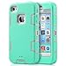 iPhone 4 Case,iPhone 4S Case,ULAK KNOX ARMOR Shockproof Heavy Duty Combo Hybrid Defender High Impact Body Rugged Hard PC & Silicone Case Protective Cover For Apple iPhone 4 4S (Mint+Grey)