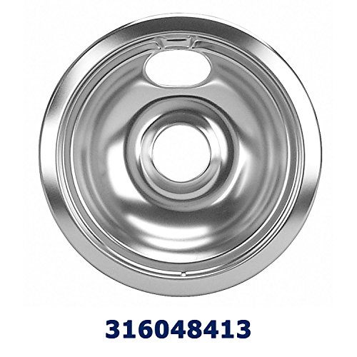 Edgewater Parts (2) 316048414 6" Drip Pan + (2) 316048413 8" Drip Pan Set Compatible with Frigidaire, Kenmore, Tappan, Crosley, Westinghouse, Gibson, Kelvinator, and Uni Cooktops and Ranges