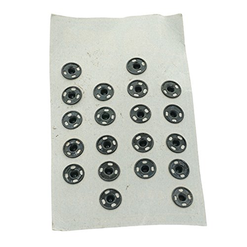 YOYOSTORE 20 Black and 20 Silver Tone Metal Press Studs Buttons Card 14MM Snap Closing Fasteners Dress Coat Titch Twitch Sew On Doll Baby Buttons Pewter Craft Rapid Rivet Making Poppers Tool