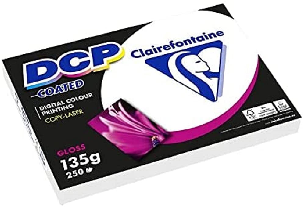 Clairefontaine Ream of 250 Sheets of A4 135g DCP Paper - Gloss Coated on Both Sides