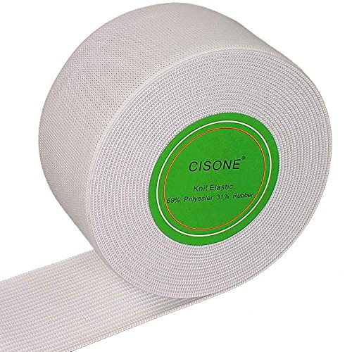 Knit Elastic 1.5 Inch Wide White Heavy Stretch High Elasticity Knit Elastic Band 5 Yards