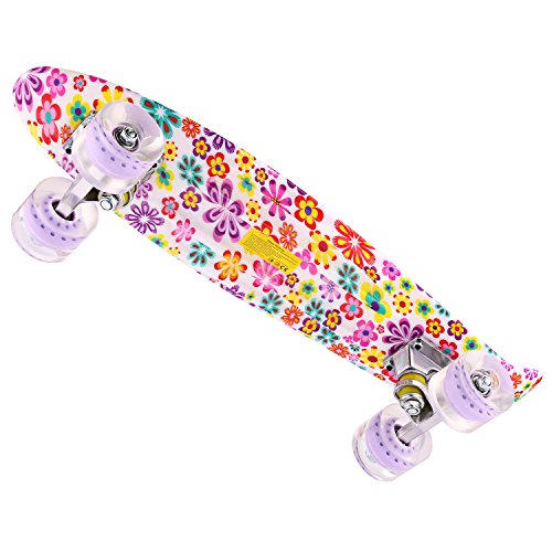 ANCHEER 22 Inch Mini Cruiser Skateboard Plastic Banana Board
