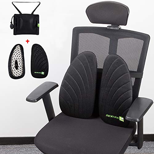 LONG FIT Lumbar Support,Back Cushion Inflated,Adjustable Backrest with 3D Mesh Breathable Cover Lower Middle Back Pain Relief Orthopedic Support for Car Seat,Computer/Office Chair and Posture Improve - Thumbnail 6