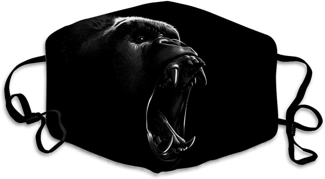 SukedddTE Unisex Halloween Mouth Mask, Gorilla Attack Womens Reusable Camping Travel Nose Face Mouth Halloween Mask for Kids and Adults