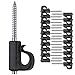 BeneLabel 20pcs Christmas Light Hook Screw-in Hanger for Outdoor Garden Hanging Plant, String Wire, Cups, Kitchen Utensils, 4.8cm / 26lbs, Black