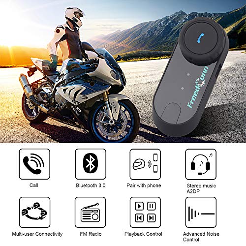 Motorcycle Communication System,FreedConn Helmet Bluetooth Headset with Soft