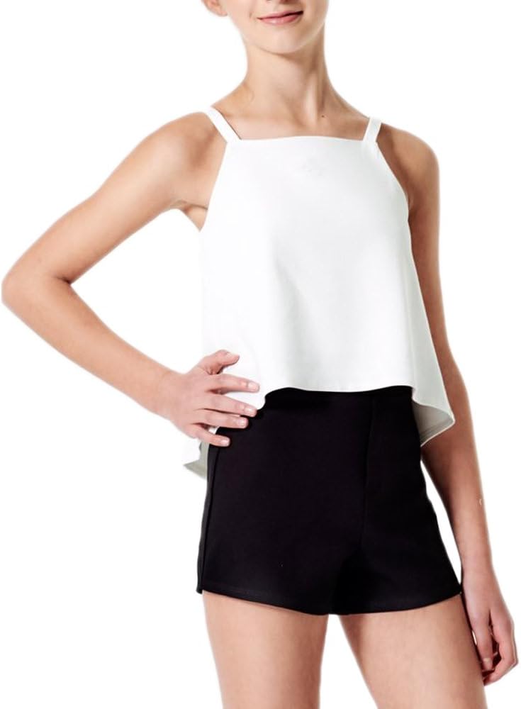 Sally Miller Tween Girls Cross Back Crop Top in Off White