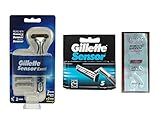 Best Sensor3 Razor Handle + Sensor Refill Blades, 5 Count W/ Free Loving Care Conditioner Packette (1 Razor + 1 Pack of Blades)
