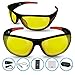 BLUPOND Night Driving Glasses for Men/Women - Semi Polarized Yellow Tint - TAC HD Vision for Motorcycle Riding - Chopper