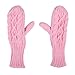 HDE Womens Winter Gloves Crochet Twist Cable Knit Hand Warmer Mittens,Pink,One Size