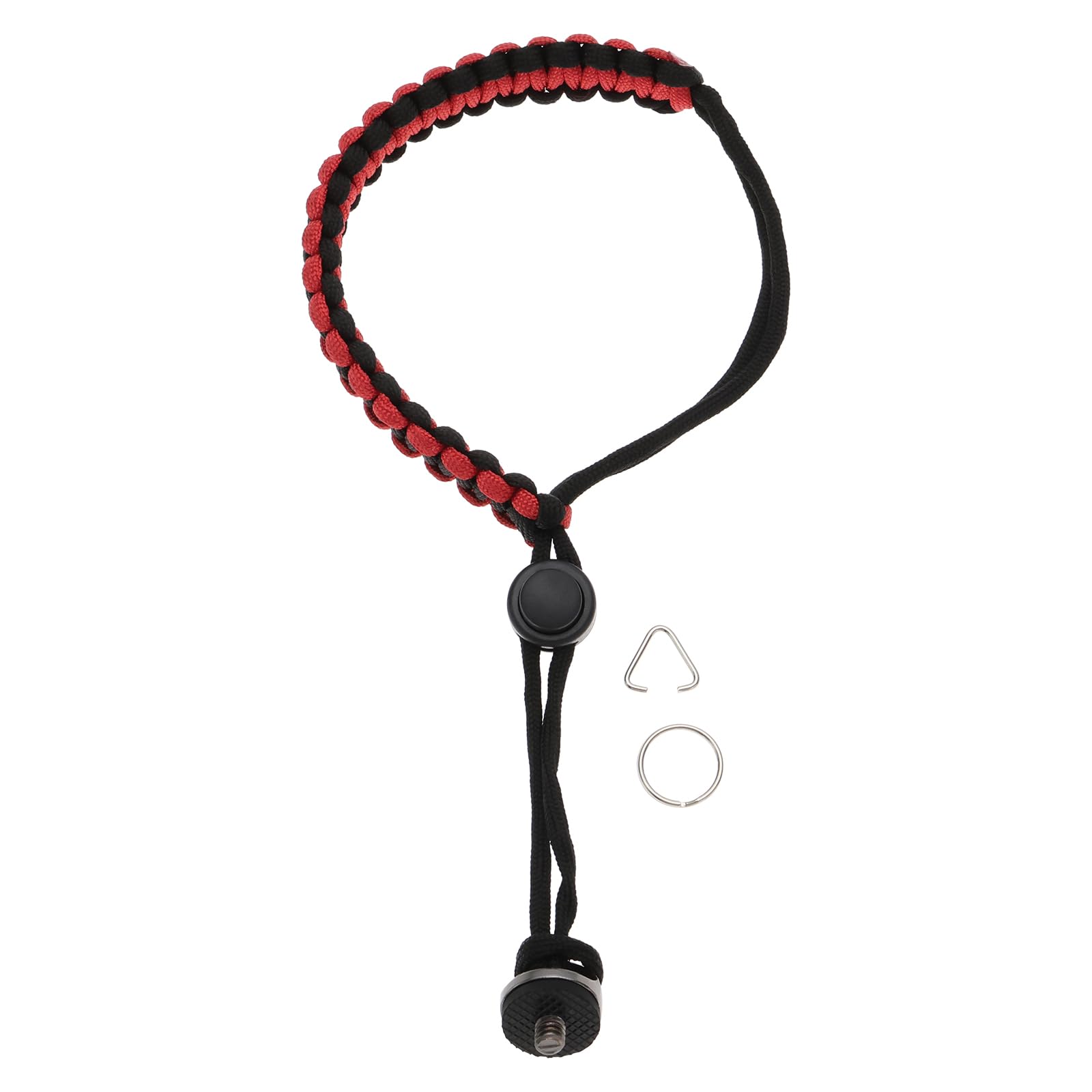 Create idea Camera Wrist Strap With 1/4 D-ring Screw Adjustable Camera Hand Strap Lanyard Compatible with Insta 360 X3 Selfie Sticks Action Cameras Black and Red