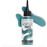 Kamenskaya Acrylic Inks for Artists - 'Dusty Turquoise' Acrylic Ink, 3.38 Fl Oz (100 ml)