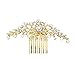 Mariell Gold Crystal Vine Bridal Hair Comb, Wedding or Prom Hair Comb Jewelry Accessory for Women, Brides