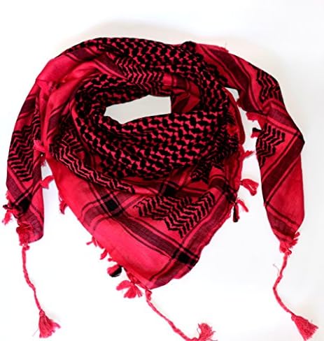 Big Size Scarf Military Shemagh Tactical Desert, 100% Cotton Keffiyeh, Scarf Wrap 45"x45" Arab Scarf (Fuschia)