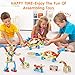 LUKAT Wooden Building Toys for Kids, 96 PCS STEM Toys Set, 4 in 1 Fun Kids Wooden Construction Blocks Toys for 3 4 5 6 7 Year Olds Boys & Girls Educational Toys Gift