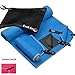 Extra Large Microfiber Towel 4 Pcs Set Uniquely Designed as Self-Hanging + Built-in Secret Zipper Pocket and Travel Bag to Save You Space at Gym & Beach & Yoga & Sports & Bath for Quick Drying (Blue)
