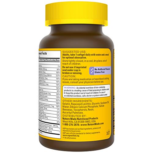 Nature Made Postnatal Multivitamin + DHA 200 mg, 60 Softgels, to