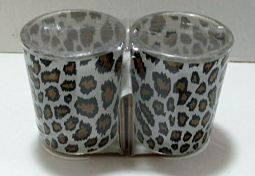 Safari Animal Print Votive Holders - Set of 2 Glass Holders