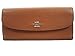 Coach CrossGrain Leather Soft Flat Wallet Saddle Brown F54008