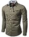 Doublju Mens shirts with Zipper point