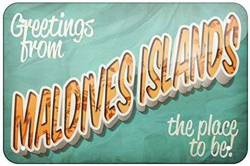 ACOVE Aluminum Sign Greetings from Maldives Islands, Vintage Postcard 8X12 Inch Decorative Tin Signs