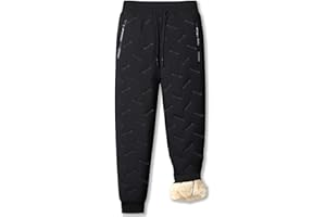 FleeceActive - Unisex Fleece-Lined Waterproof Pants,Fleece Lined Pants Men,Winter Warm Fuzzy Leggings