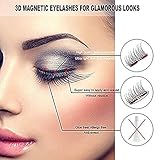 Fake Eyelashes Natural Look, Andrew 3D Premium Quality False Eyelashes/Natural Magnetic/Full Eye,100% Handmade Black Nature Fluffy Long Soft Reusable 4 Pair/8 Pcs