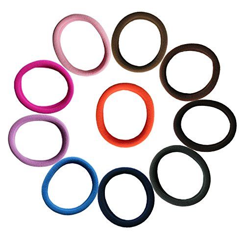 Thick Hair Ties, BETITETO 20 Pieces Seamless Ponytail Holders Scrunchies Women Cotton Stretch Hair Elastics for Thick Heavy or Curly Hair (Multicolor)