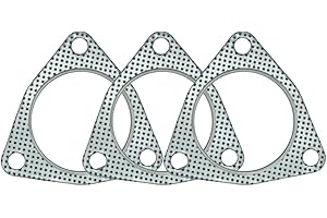 SHINTONES 3 PCS 3 inch 3-Bolt Exhaust Flange Gasket Turbo/Manifold/Header Down/Dump Pipe Flange, High Temperature Graphite for Headers, Catback, Axleback, MLSG High Temp Exhaust Gasket