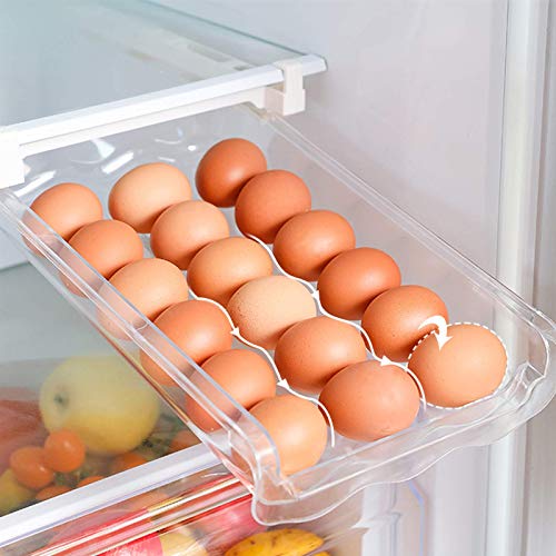 2 Sets of Fridge Egg Drawers, New Idea Rolling Refrigerator Egg Storage