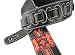 Walker & Williams CVG-23 Black & Red Leather Guitar Strap Hand Tooled Cross Design