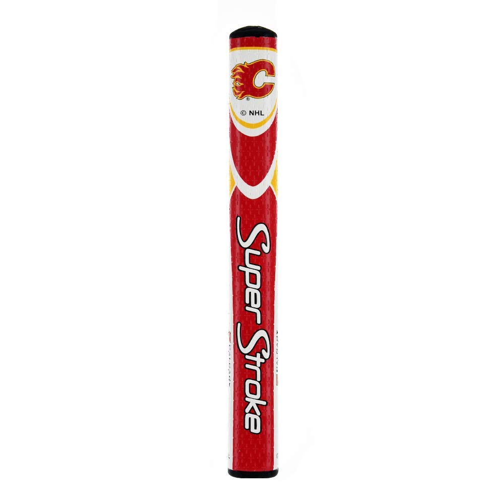 SuperStroke NHL Golf Putter Grip, Calgary Flames (Mid Slim 2.0) | Officially Licensed Through Team Golf | Cross-Traction Surface Texture and Oversized Profile |Even Grip Pressure for a More Consistent