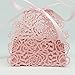 ponatia 50 Pieces/Lot Laser Cut with Ribbon Wedding Party Favor, Wedding Gift Bags Chocolate Candy and Gift Boxes (Pink)