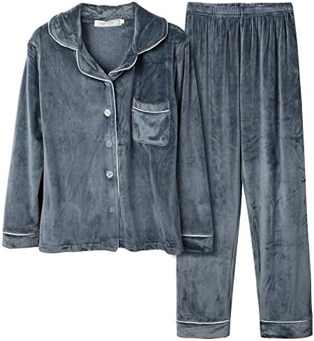 パジャマ レディース ルームウェア 長袖 もこもこ 前開き 衿付き 上下セット ロングパンツ 部屋著 寢巻き 暖かい 可愛い 春秋冬